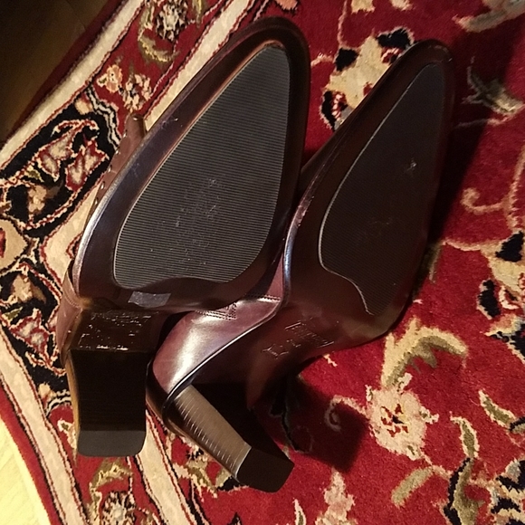 ARTURO CHIANG 10 Pointed toe Studded Embroidered Brown leather bootie Zipper - Picture 11 of 16